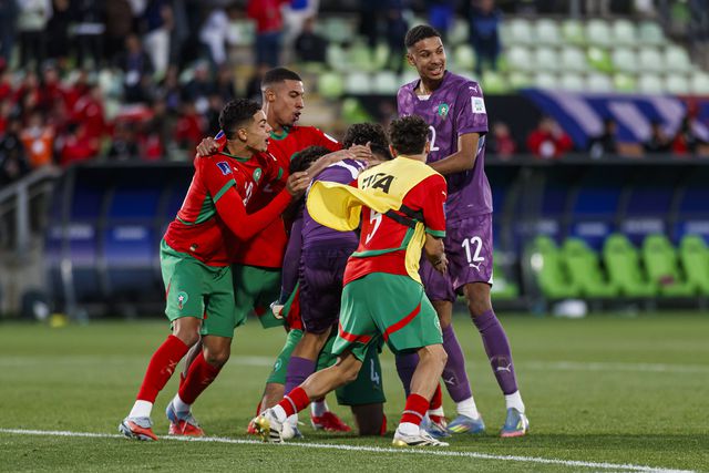 Jogadores de Marrocos celebram apuramento para a final do Mundial sub-20
