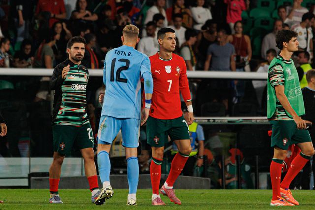 Balazs Toth and Cristiano Ronaldo