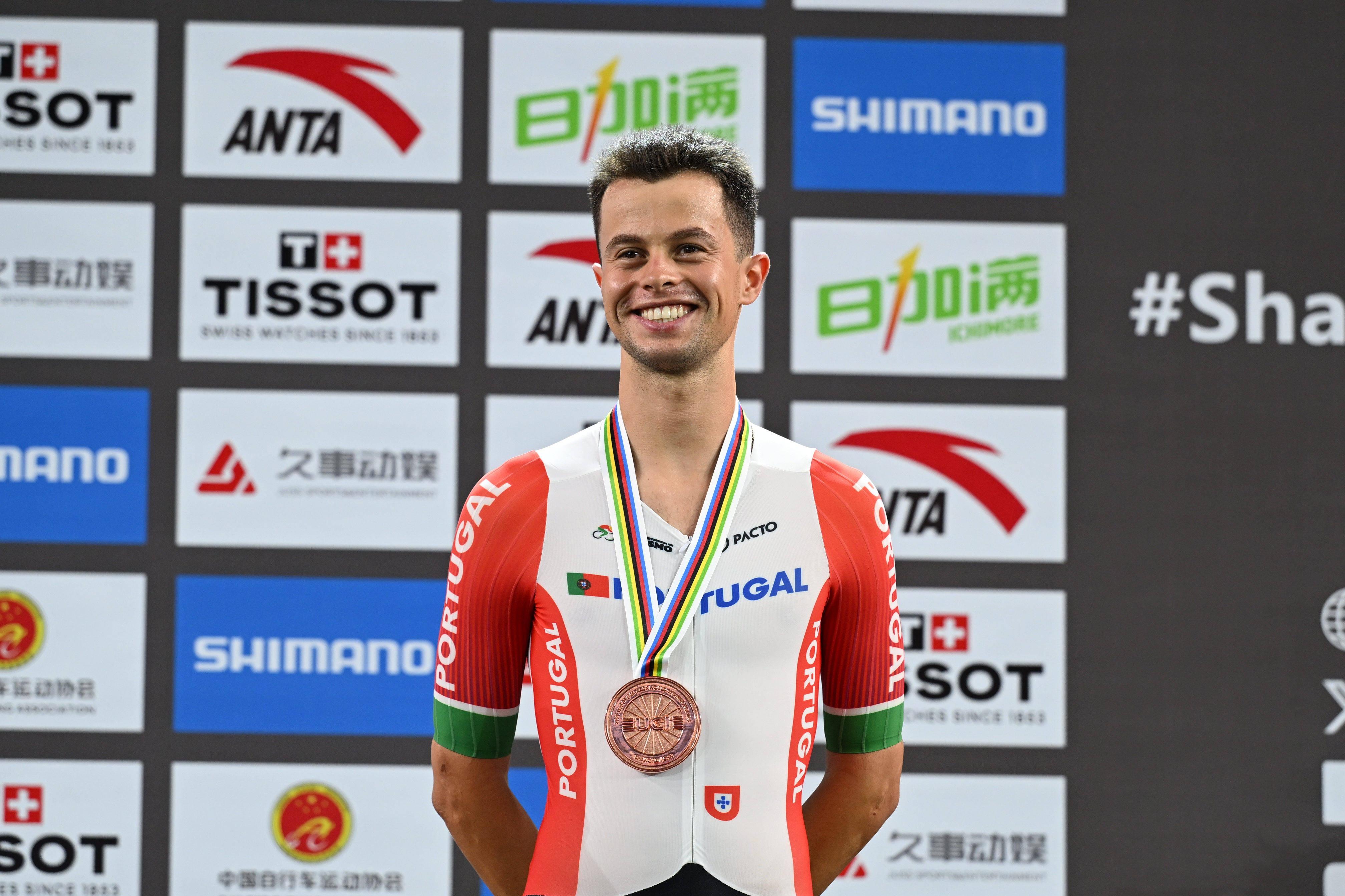 Miguel Salgueiro, medalha de bronze na corrida por pontos dos Mundiais de Pista - Xangai 2026