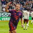 Kane a festejar com a camisola do Bayern
