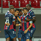 Festa dos jogadores do Chaves após a vitória diante do Marialvas, que garantiu a continuidade na Taça de Portugal — Foto: Chaves