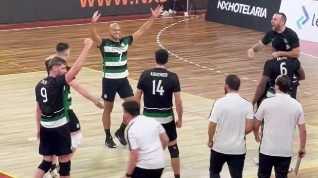 O ponto que valeu ao Sporting a vitória no dérbi de voleibol frente ao Benfica