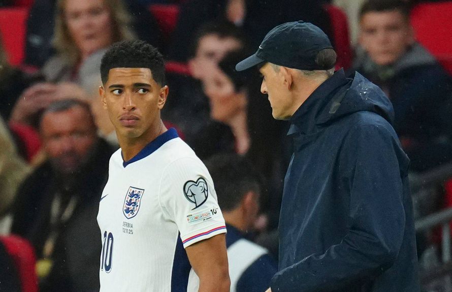 Troca de olhares entre Jude Bellingham e Thomas Tuchel (IMAGO)