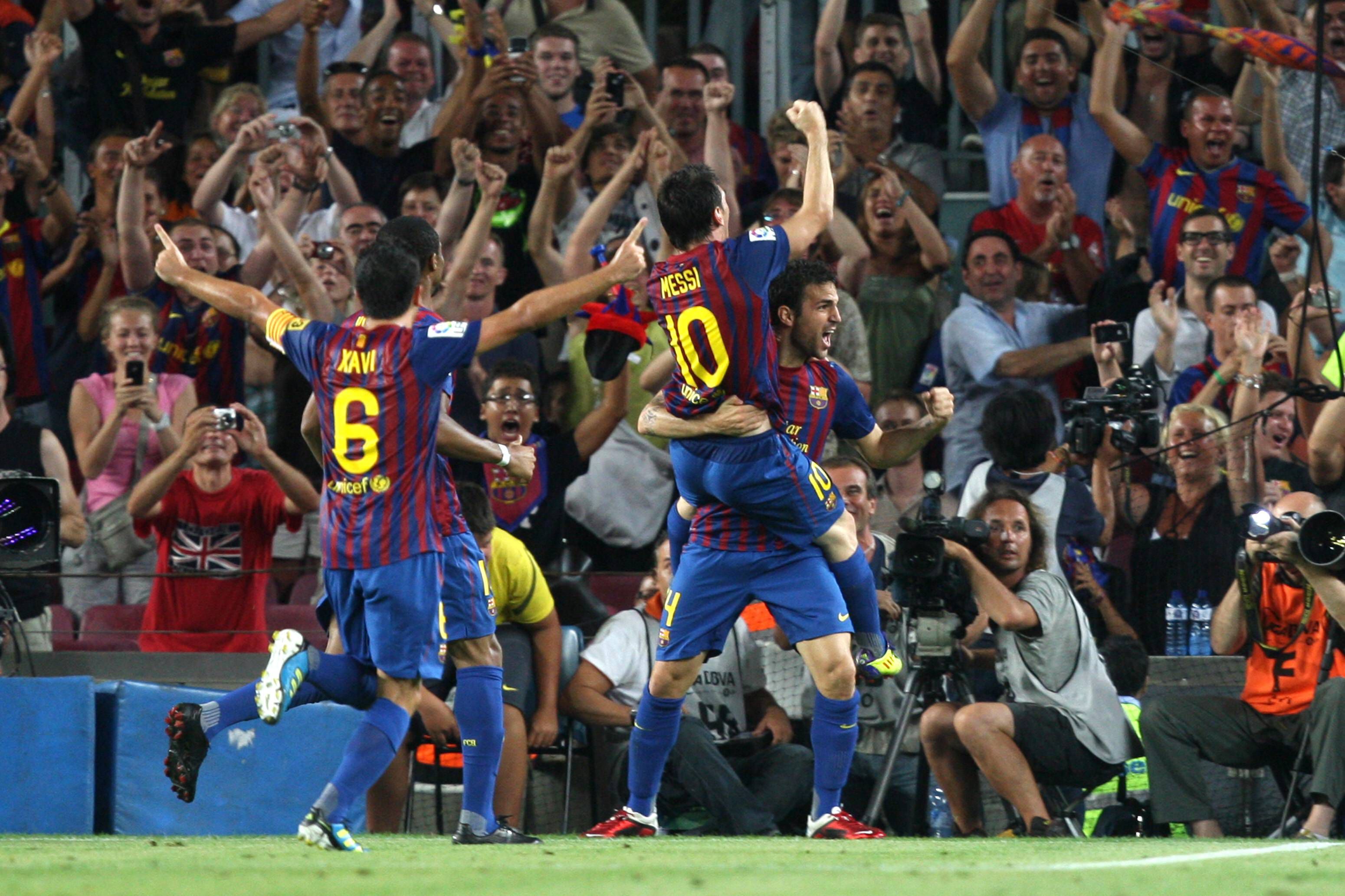 Messi a festeja golo pelo Barcelona