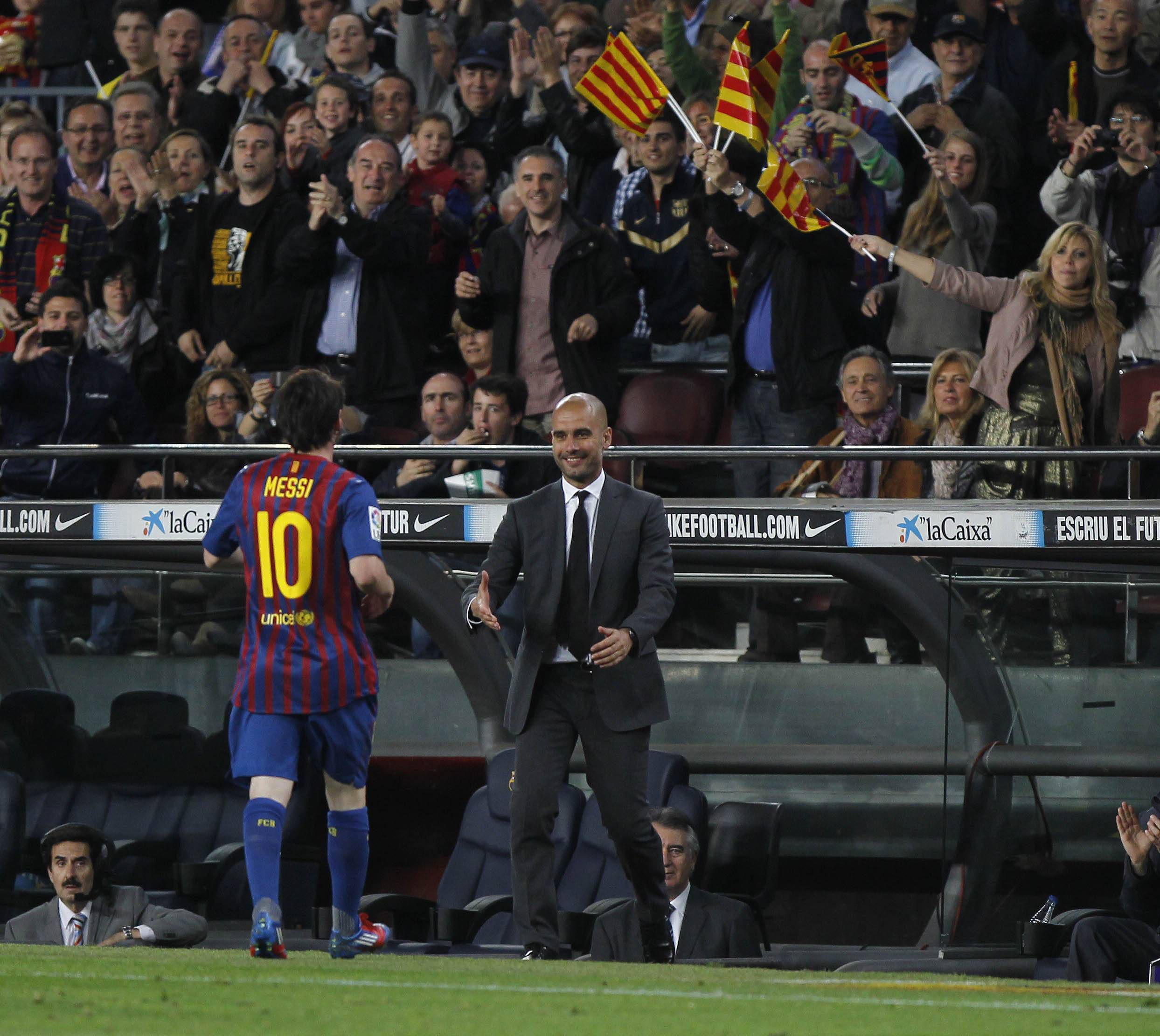 Messi foi orientado por Guardiola no Barcelona