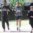 Boloni a treinar com Jardel em 2003 na Quinta das Conchas, no Lumiar, em Lisboa - Foto: A BOLA