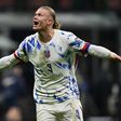 Erling Haaland celebra golo marcado pela Noruega (IMAGO)
