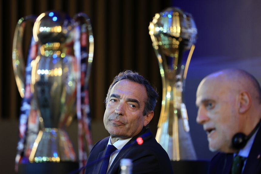 Conferência de imprensa, após a reunião entre os presidentes da Liga Portuguesa de Futebol Profissional e da LaLiga - Foto: Estela Silva/LUSA