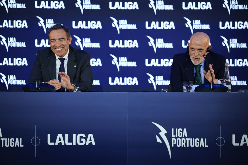 Reinaldo Teixeira e Javier Tebas reuniram-se pela primeira vez Foto: Estela Silva/LUSA