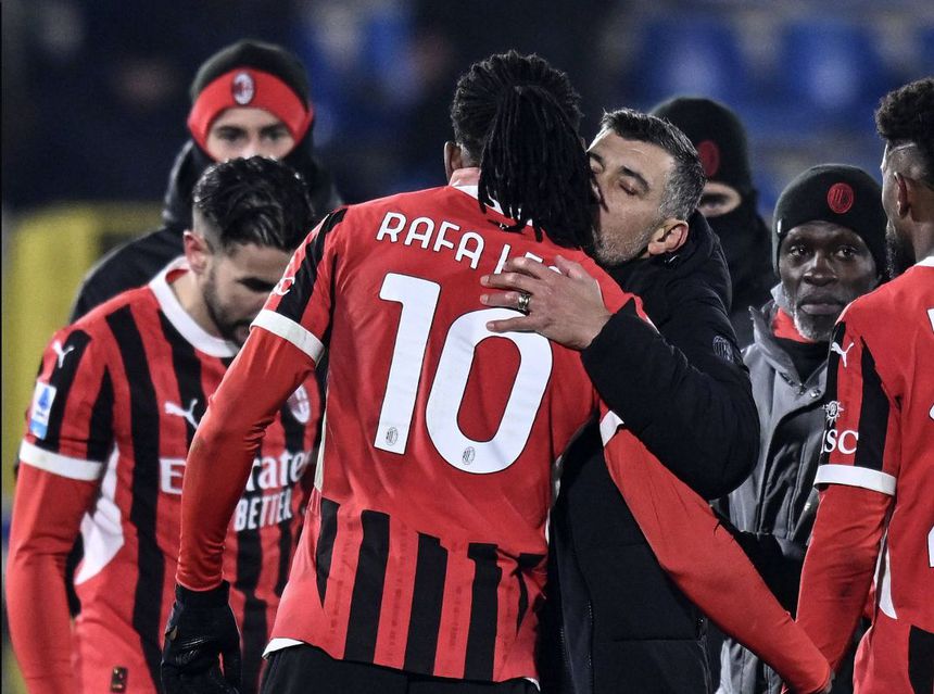 Rafael Leão e Sérgio Conceição