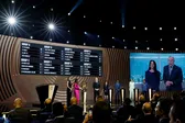 Resultado do sorteio do Mundial de clubes exibido no ecrã de palco em Miami
