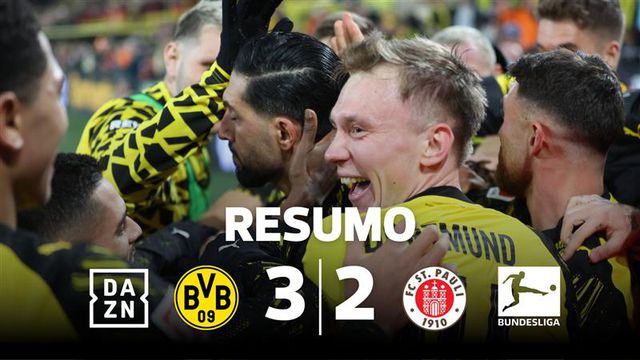 Dortmund bate St. Pauli com assistência de Fábio Silva e golo aos 90+6' (resumo)