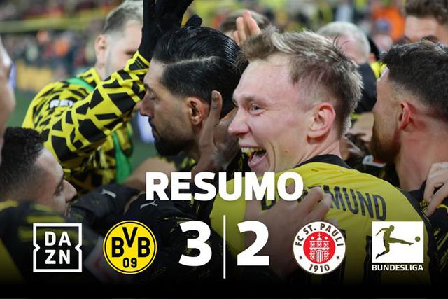 Dortmund bate St. Pauli com assistência de Fábio Silva e golo aos 90+6' (resumo)