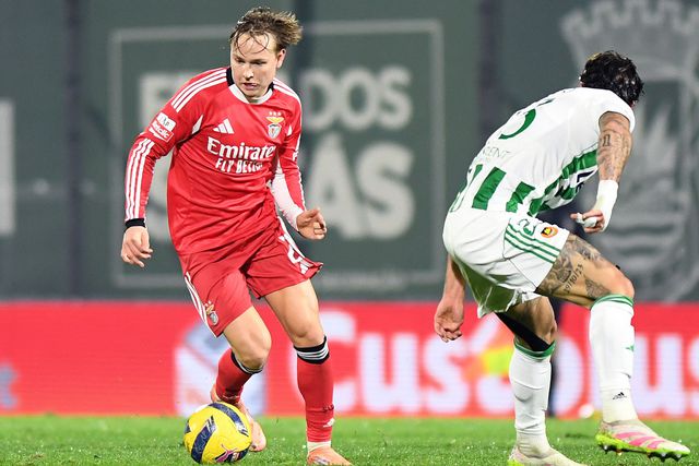 Schjelderup foi titular com o Rio Ave, em Vila do Conde — Foto: Rogério Ferreira/Kapta +