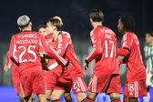 Jogadores do Benfica celebram o segundo golo contra o Rio Ave. Foto Rogério Ferreira/Kapta +