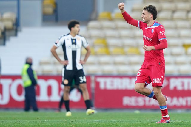 Santi garcia festeja a marcação do segundo golo do Gil Vicente frente ao Nacional. -Foto: HUGO DELGADO/LUSA