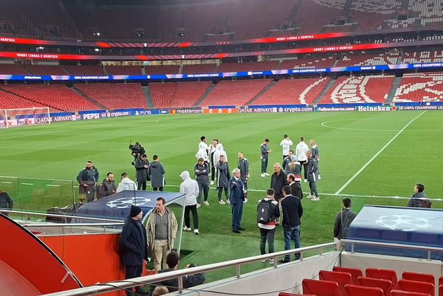 Equipa do Mónaco no Estádio da Luz