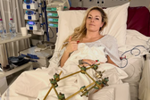 Lindsey Vonn no hospital, após a lesão grave nos Jogos Olímpicos - Foto: Lindsey Vonn/Instagram