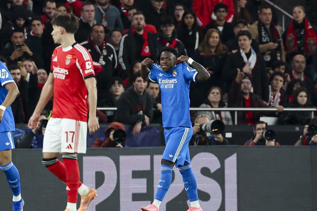 Festejo de Vinícius Jr. (Foto: Lusa/JOSE SENA GOULAO)