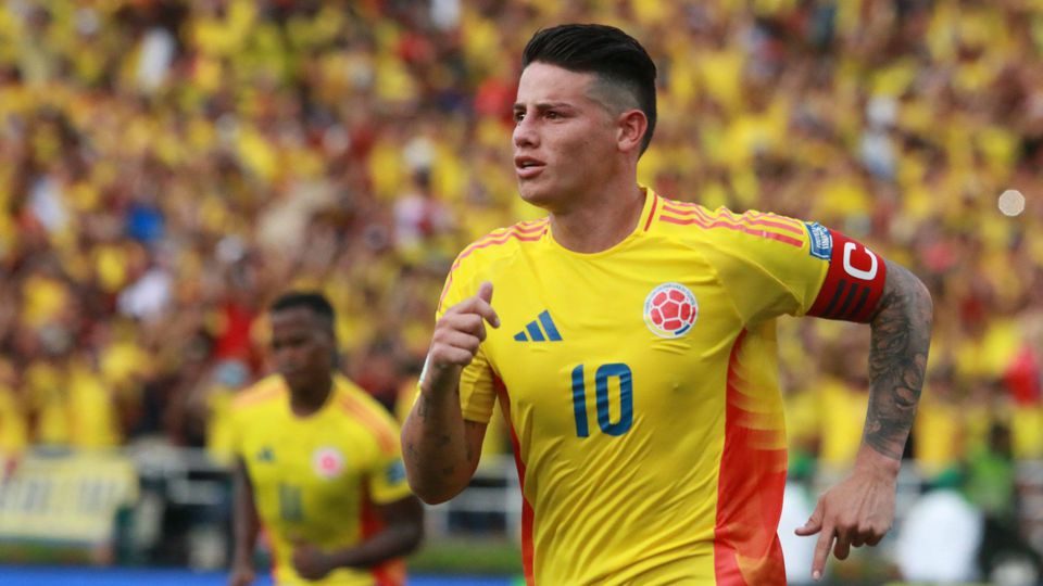 James Rodríguez com a camisola da seleção da Colômbia