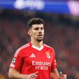Tomás Araújo a representar o Benfica no Estádio da Luz