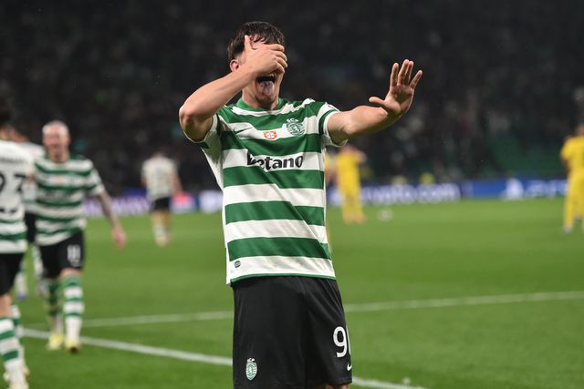 Rafael Nel festeja o primeiro golo na equipa principal do Sporting - Foto: Miguel Nunes