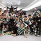 A festa dos leões no balneário após garantirem presença nos quartos de final da Champions - Foto: Sporting CP