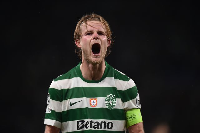 Hjulmand festeja noite histórica do Sporting com goleada ao Bodo/Glimt que valeu o apuramento para os quartos de final da Champions - Foto: Miguel Nunes