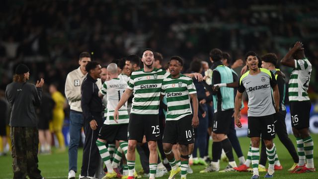 Jogadores do Sporting festejam a reviravolta frente ao Bodo/Glimt - Foto: Miguel Nunes