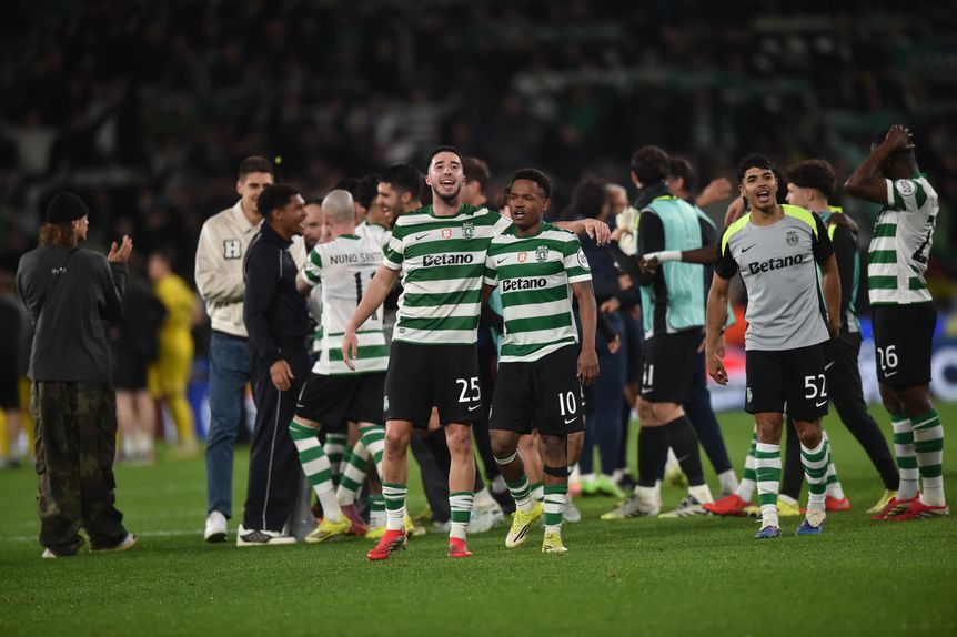 Jogadores do Sporting festejam a reviravolta frente ao Bodo/Glimt - Foto: Miguel Nunes