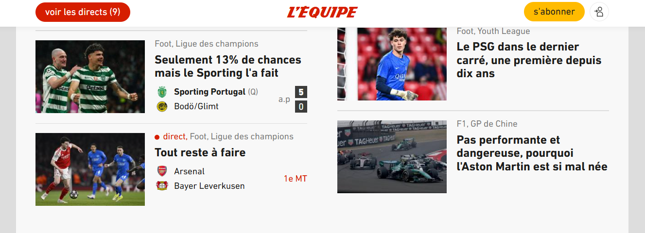 L'Équipe: Apenas 13 por cento de chances, mas o Sporting fê-lo