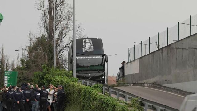 Muito apoio na chegada do Sporting