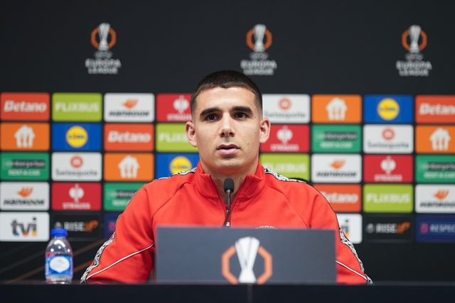 Víctor Gómez, lateral-direito do SC Braga, revelou qual é o sentimento no balneário. Foto: Hugo Delgado/LUSA.