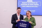 Diogo Braz, presidente da FADU, com Cláudia Sarrico, secretária de Estado do Ensino Superior (DR)