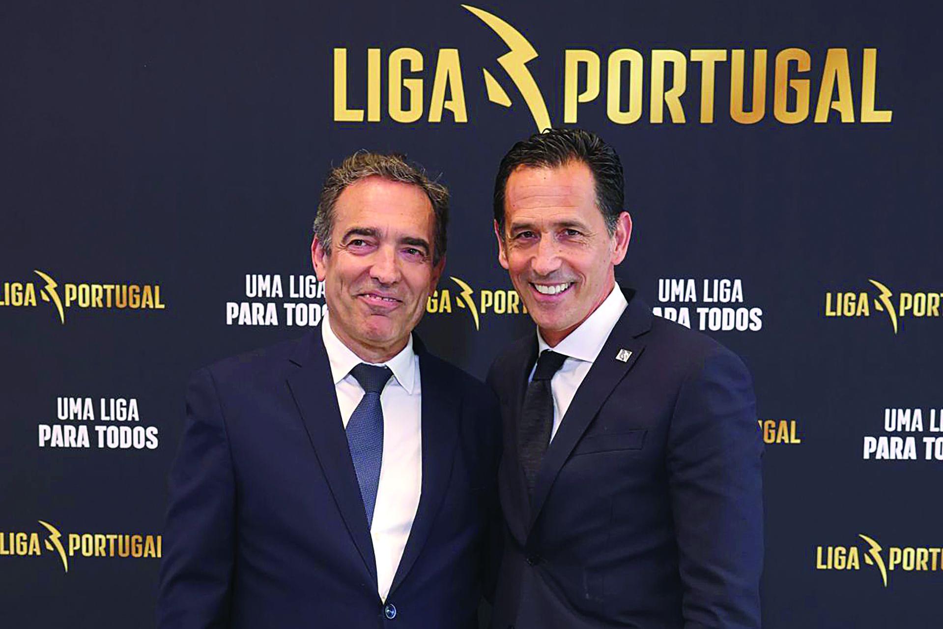 O presidente da Liga Portugal, Reinaldo Teixeira, e o homólogo da Federação Portuguesa de Futebol,  Pedro Proença — Foto: LIGA PORTUGAL