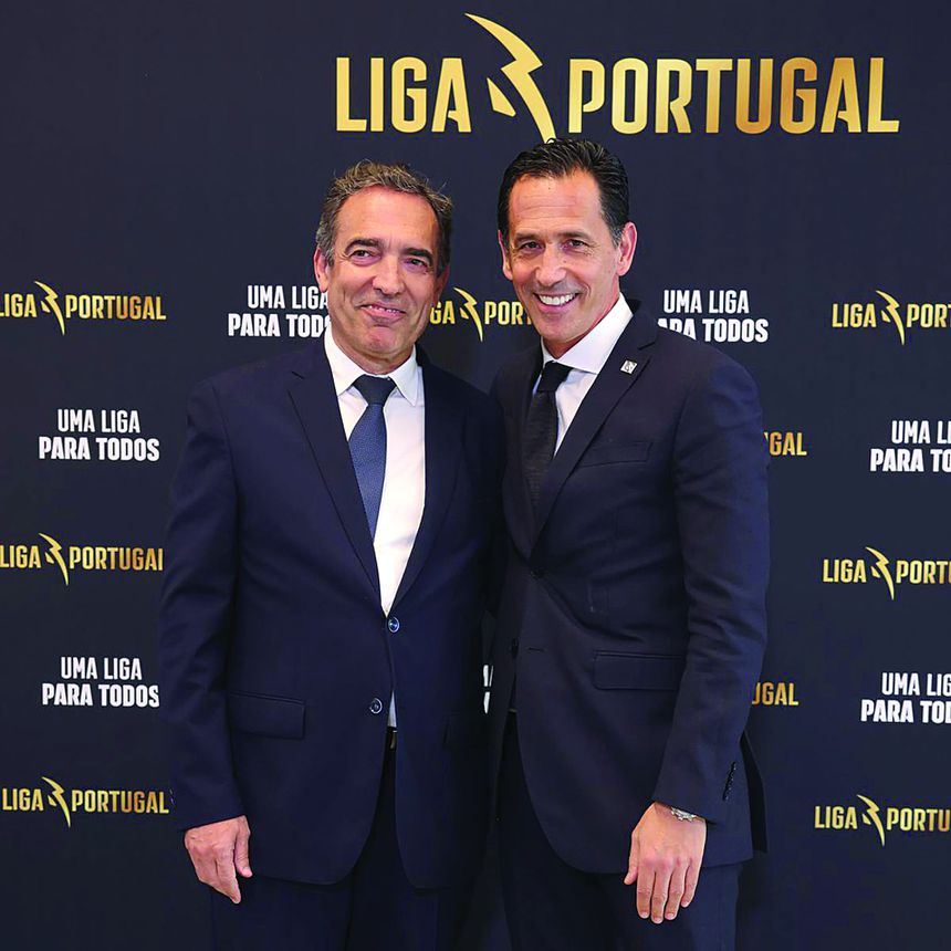 O presidente da Liga Portugal, Reinaldo Teixeira, e o homólogo da Federação Portuguesa de Futebol,  Pedro Proença — Foto: LIGA PORTUGAL