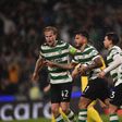 Suárez festeja o terceiro golo do Sporting frente ao Bodo - Foto: Miguel Nunes