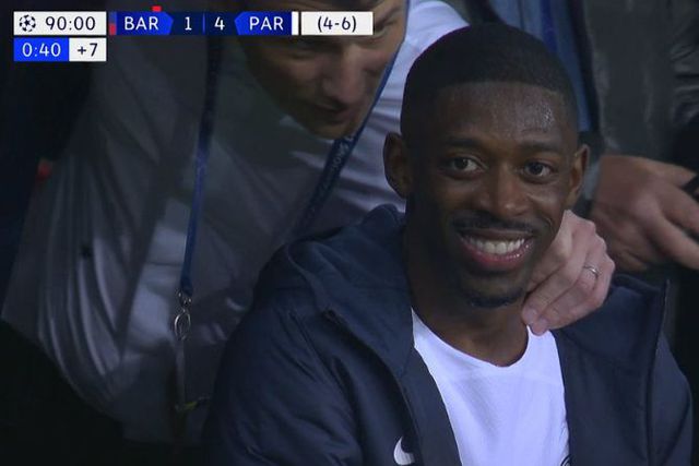 O sorriso que Dembélé não conseguiu evitar