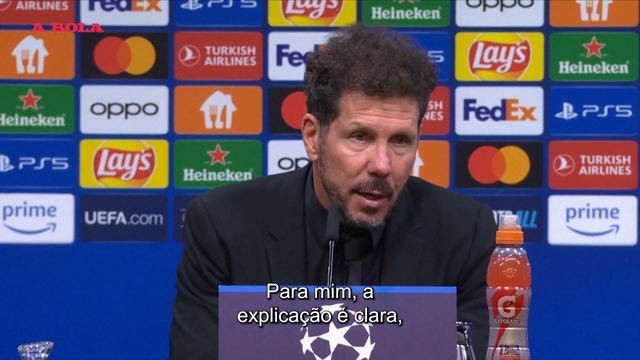 Simeone sabe as razões da eliminação do Atlético: «A explicação é clara»