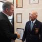 Joaquim Granger com o Secretário de Estado do Desporto Pedro Dias, numa recente homenagem feita na Faculdade de Motricidade Humana      Fotografia FMH