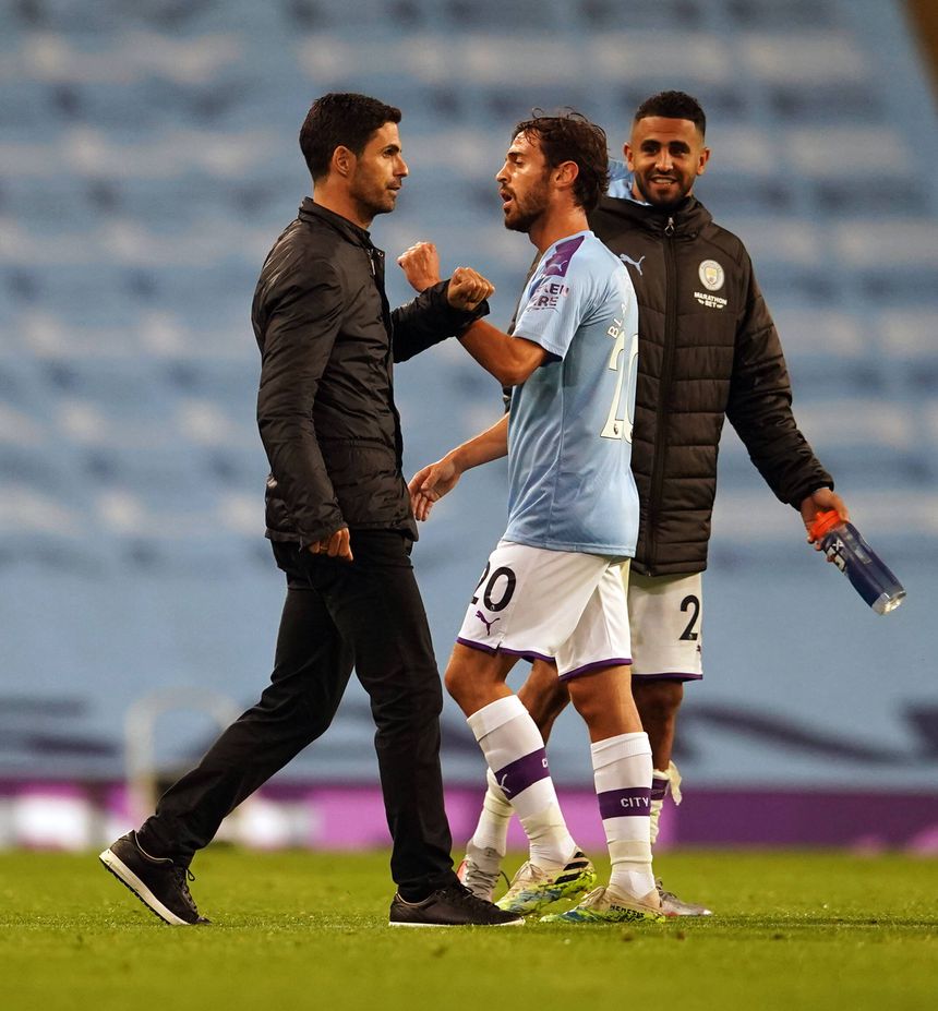 Arteta e Bernardo Silva em 2020 - Foto: IMAGO