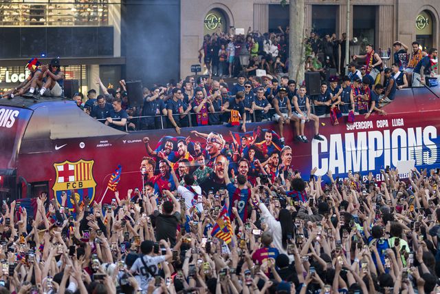 Parada de celebração do título do Barcelona