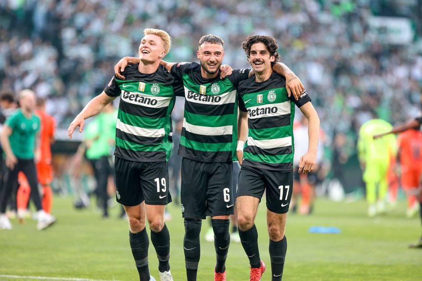 Harder, Debast e Trincão festejam