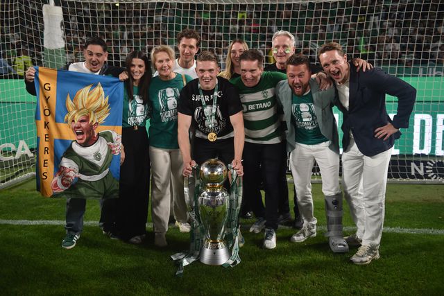 Sporting, campeão nacional 2024/25: família Gyokeres com Inês Aguiar (foto: Miguel Nunes)