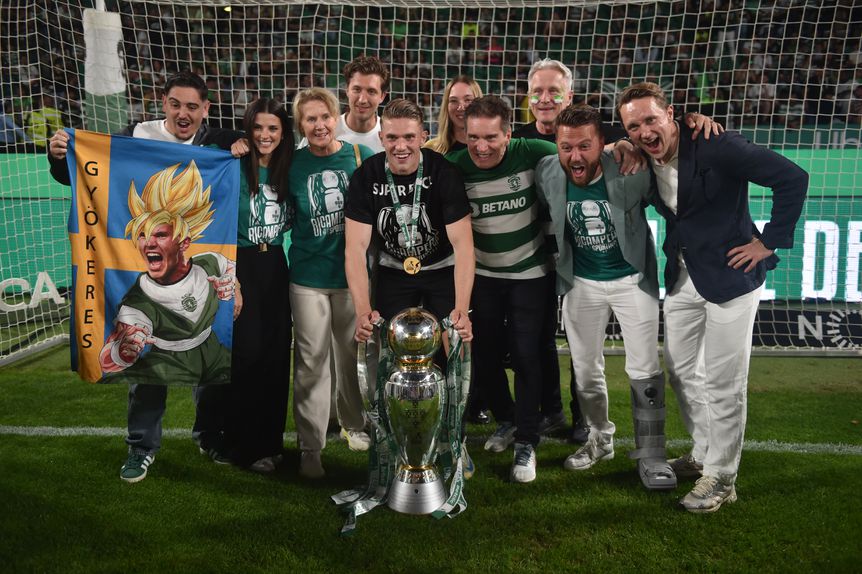 Sporting, campeão nacional 2024/25: família Gyokeres com Inês Aguiar (foto: Miguel Nunes)