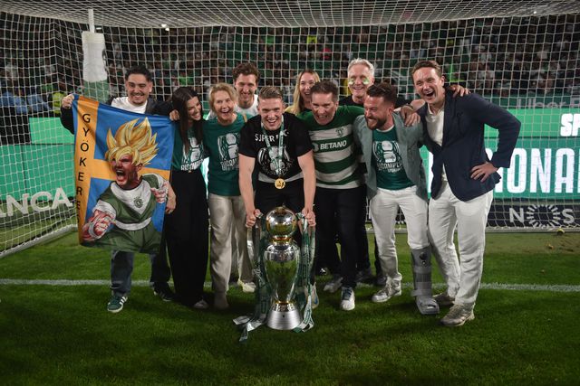 Sporting, campeão nacional 2024/25: Gyokeres com a família (foto: Miguel Nunes)