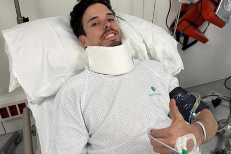 Álex Márquez no hospital antes da intervenção cirúrgica   Intagram/Álex Márquez