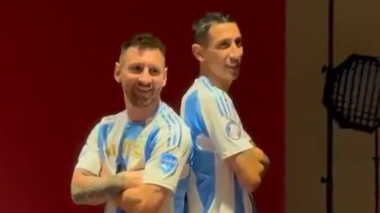 A «última» sessão fotográfica de Di María e Messi pela Argentina