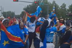 Adeptos da RD Congo em festa