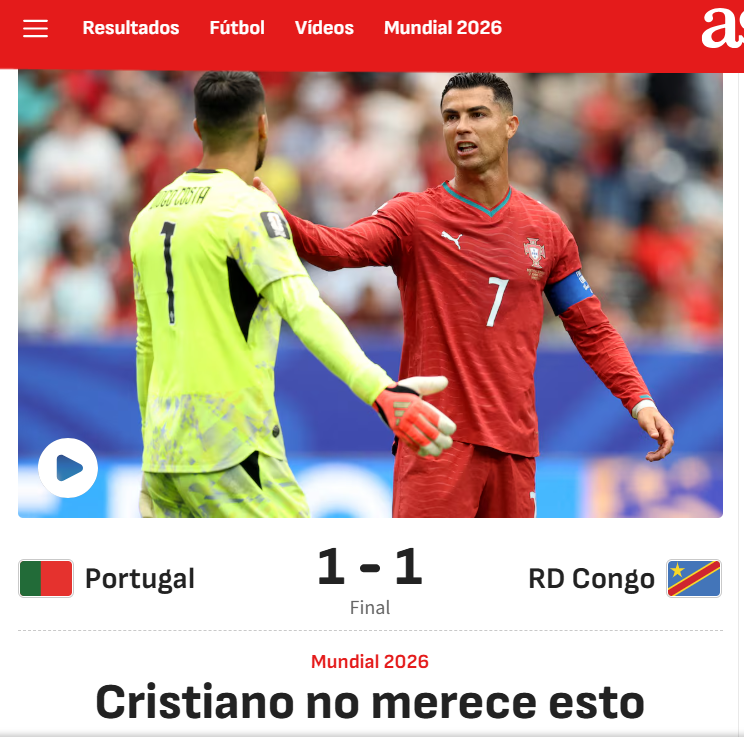 AS - Cristiano não merece isto